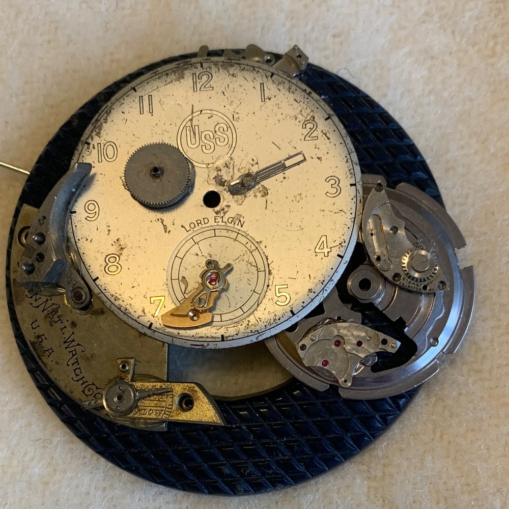 Steampunk Brooch - Elgin Watch Parts - Handmade Artisan Upcycled Signed Dated - Picture 2 of 5